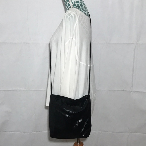 Kelli Diane Designs Black Metallic Suede Leather Crossbody Purse Bag - Picture 1 of 11